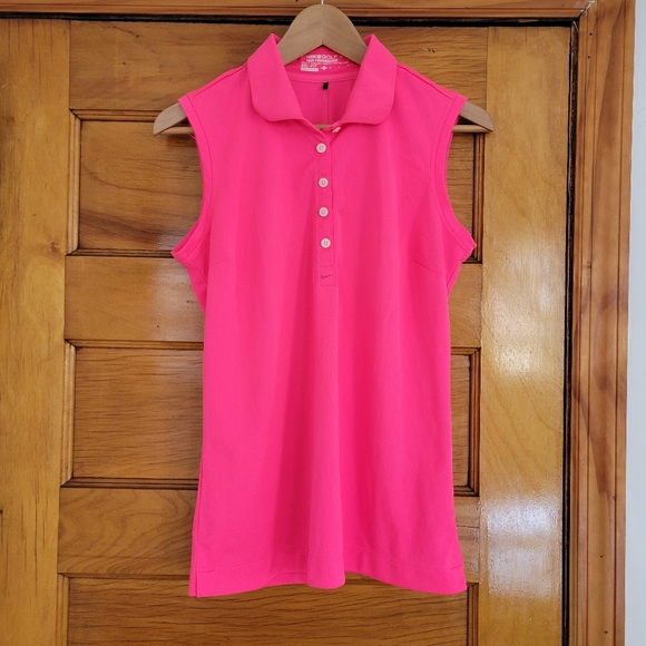 Nike Golf Tour Performance Dri Fit Pink Sleeveless Shirt - Picture 1 of 9